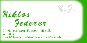 miklos federer business card